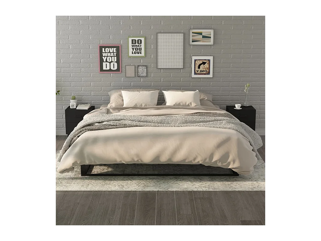 Higginsville  Tables de chevet 2 pcs Noir 40x35x47,5 cm