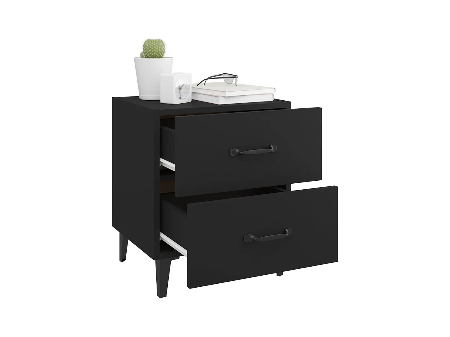 Higginsville  Tables de chevet 2 pcs Noir 40x35x47,5 cm