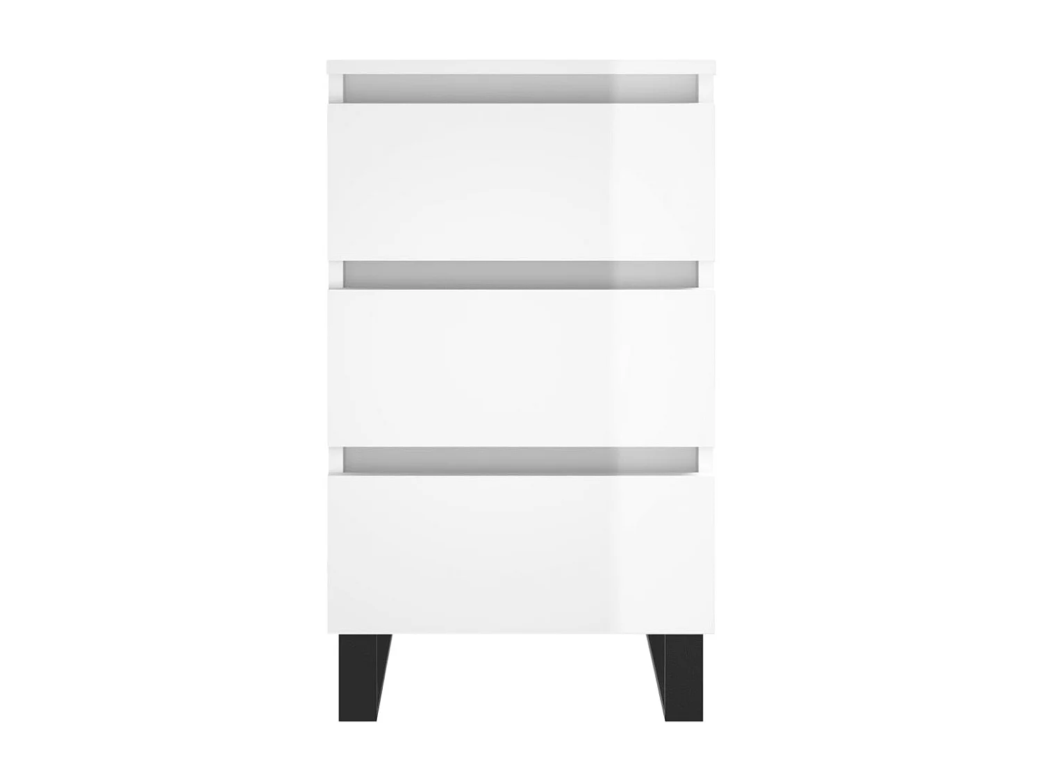 Boxtel  Tables de chevet 2 pcs blanc brillant 40x35x69 cm