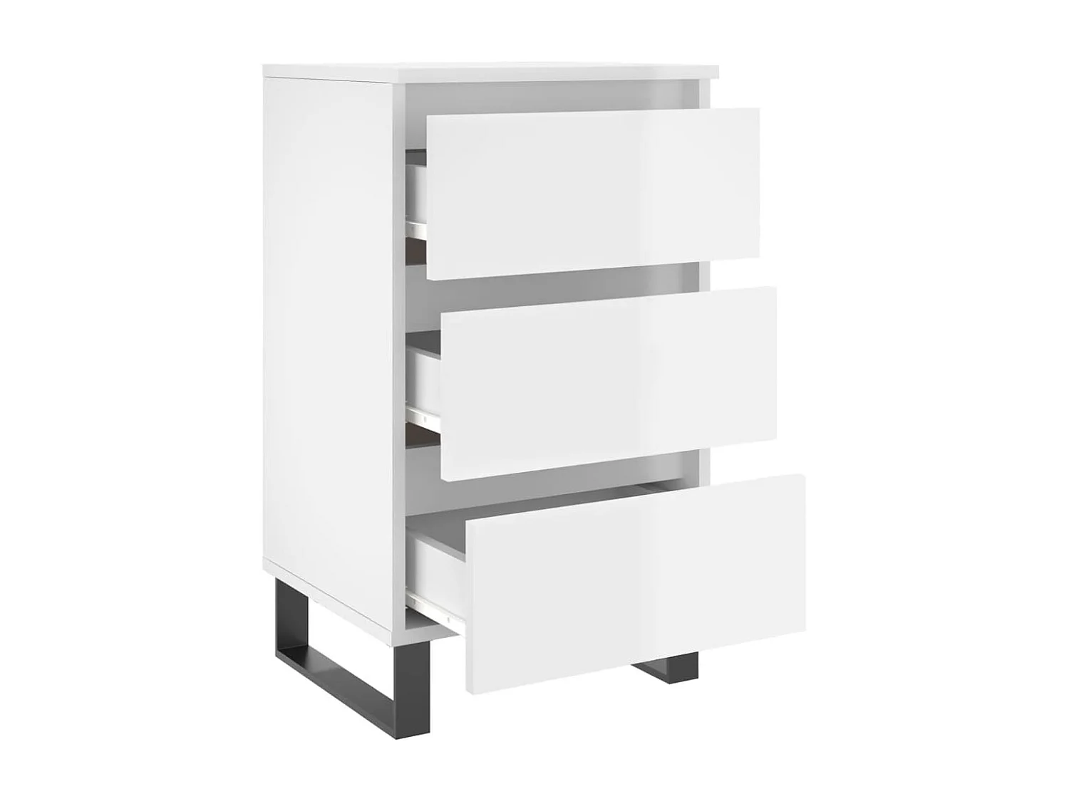 Boxtel  Tables de chevet 2 pcs blanc brillant 40x35x69 cm