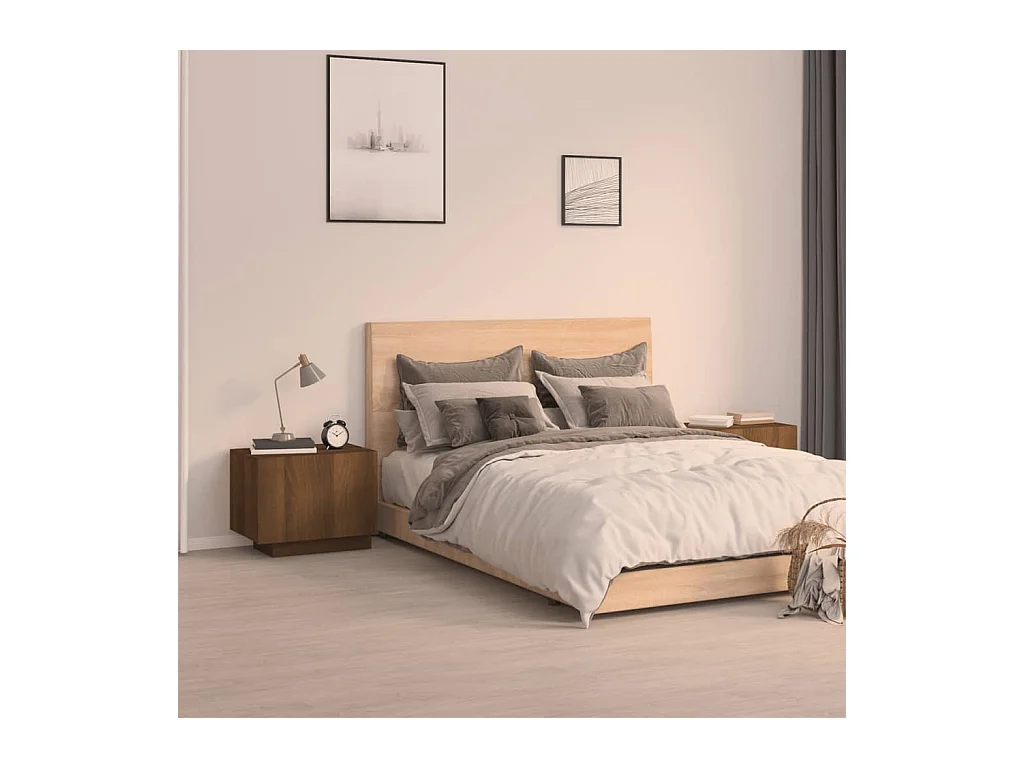 Cedar City  Comodino Rovere Marrone 100x35x40 cm Legno Multistrato