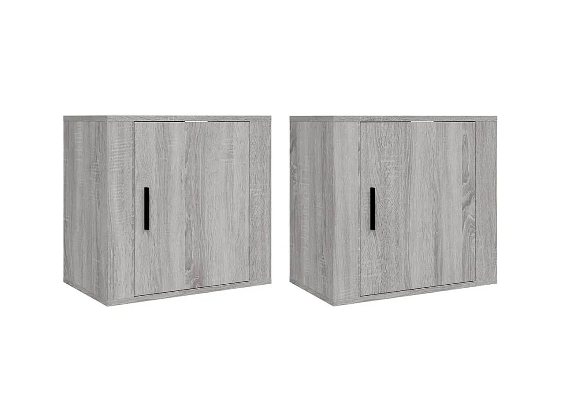 Almond  Tables de chevet murales 2 pcs Sonoma gris 50x30x47 cm