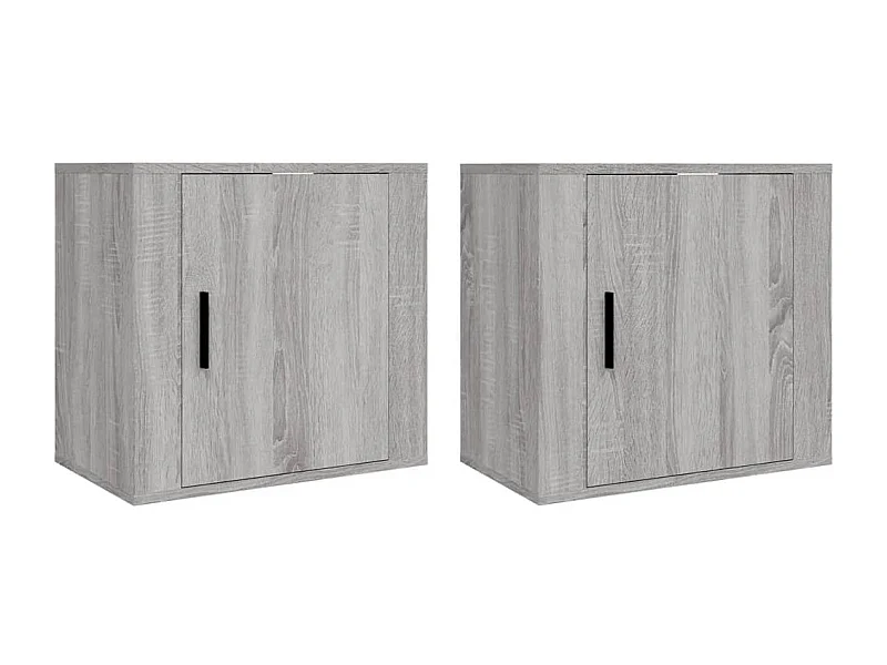 Almond  Nachtkastjes 2 st wandgemonteerd 50x30x47 cm grijs sonoma eiken