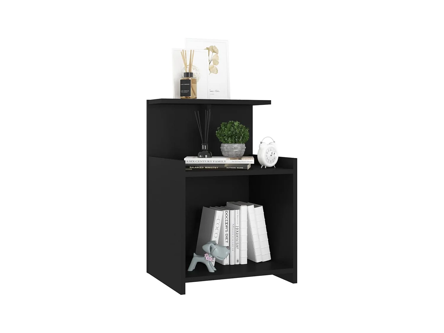 Chad  Tables de chevet 2 pcs Noir 40x35x60 cm Aggloméré