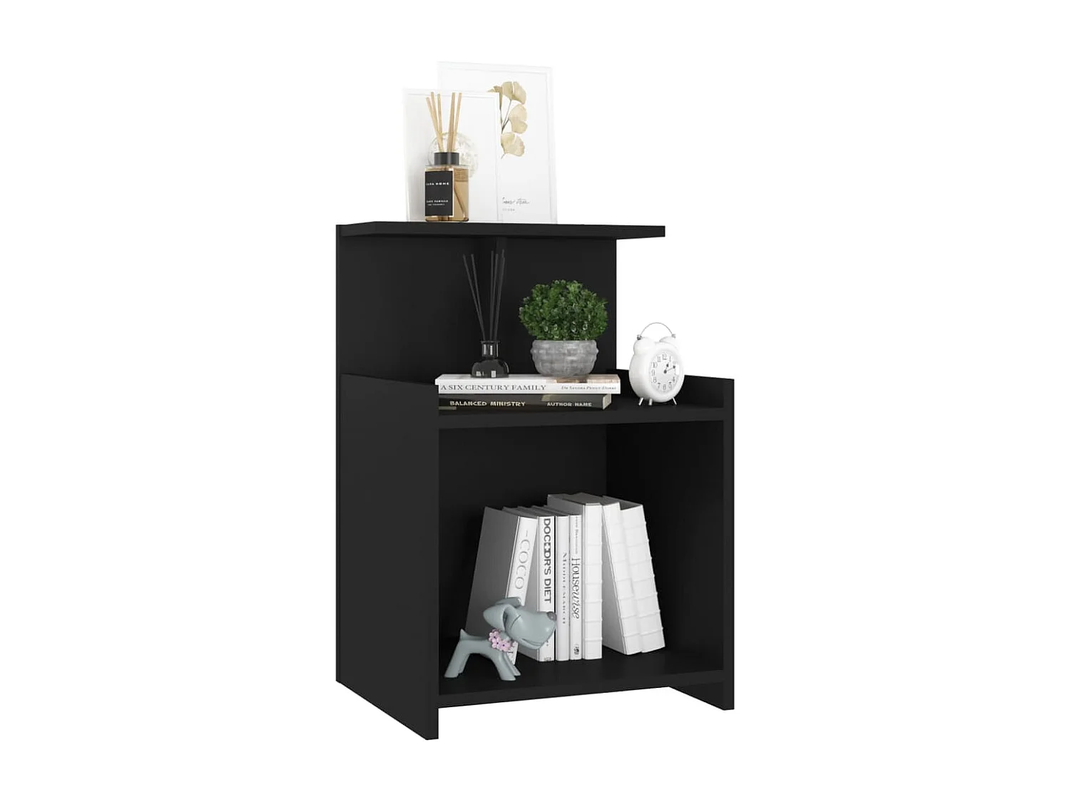 Chad  Tables de chevet 2 pcs Noir 40x35x60 cm Aggloméré