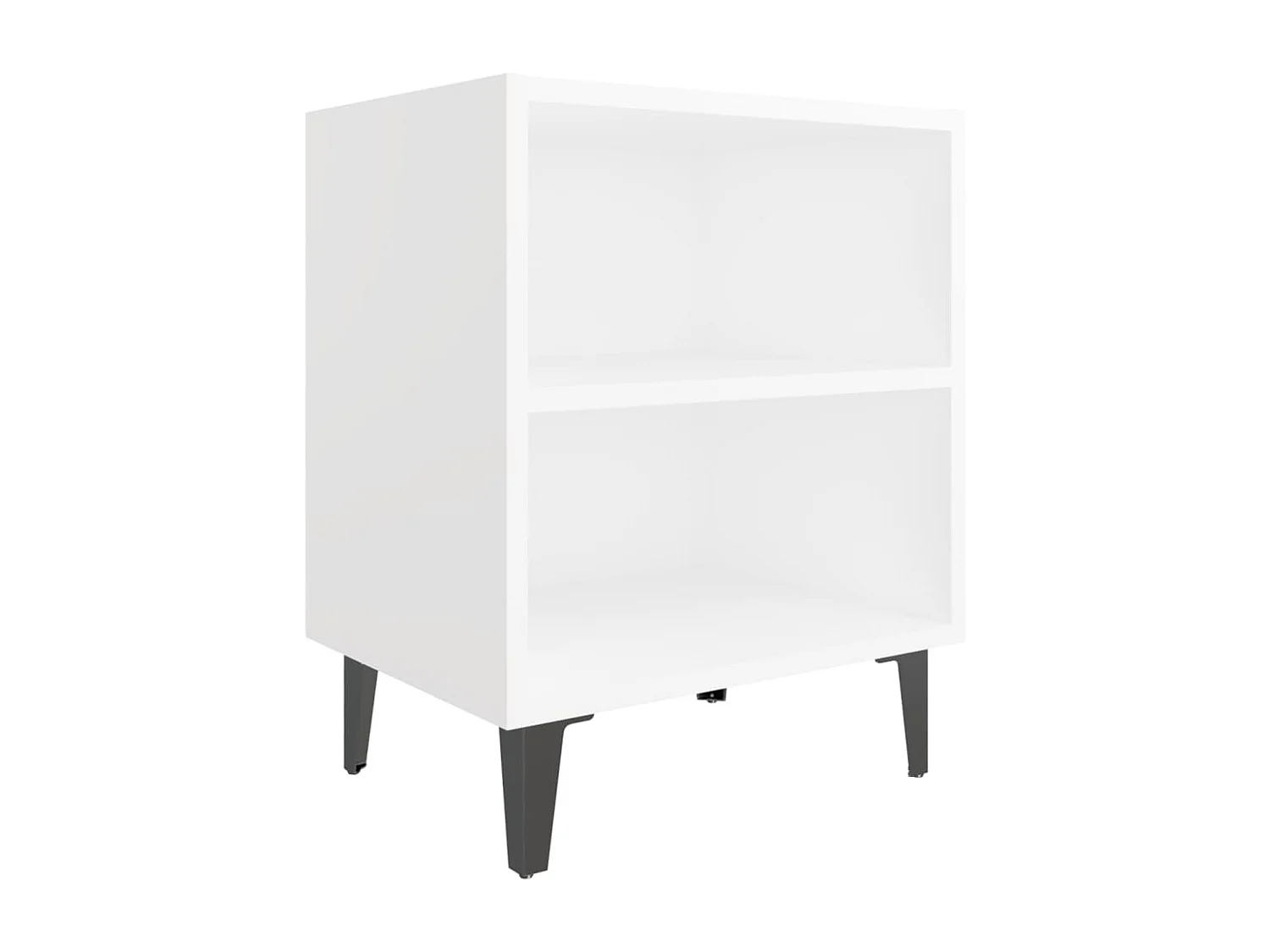 Silo  Tables de chevet avec pieds en métal 2 pcs blanc 40x30x50 cm