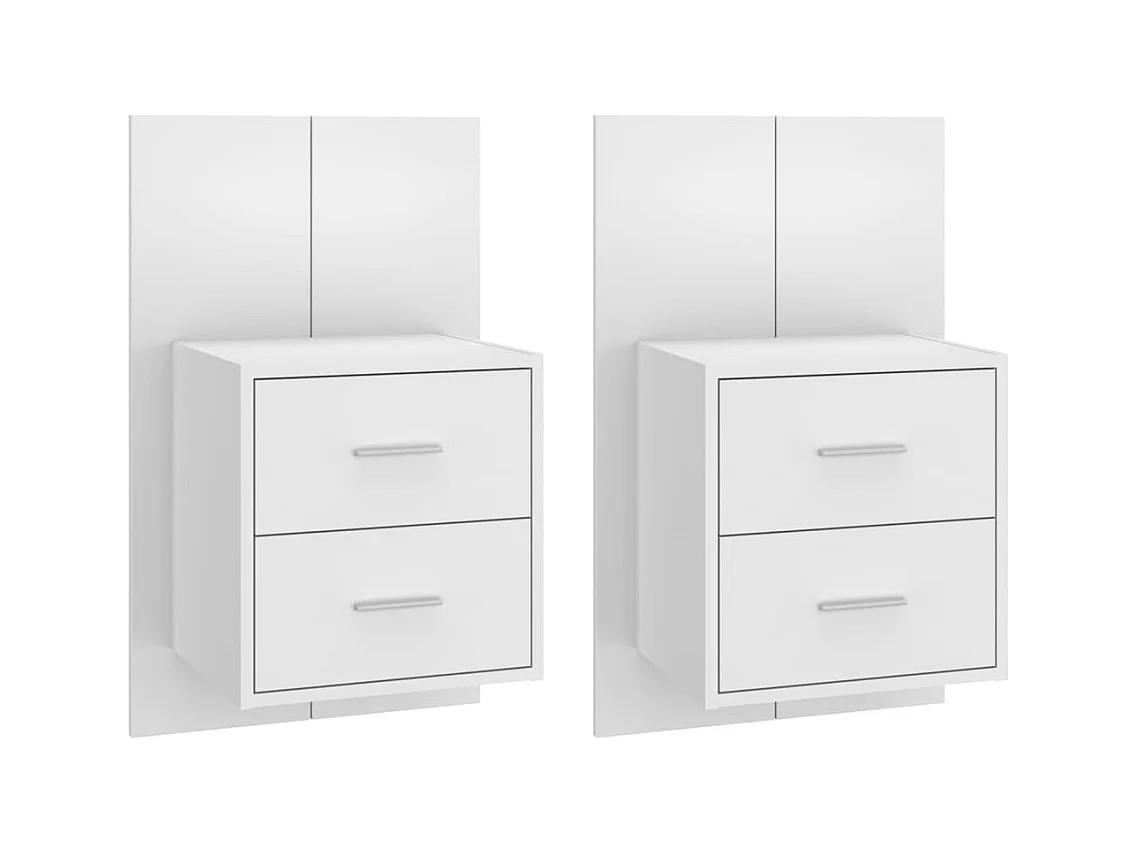 Gouda  Tables de chevet murales 2 pcs Blanc