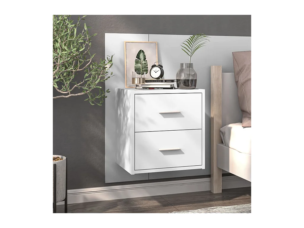 Gouda  Tables de chevet murales 2 pcs Blanc