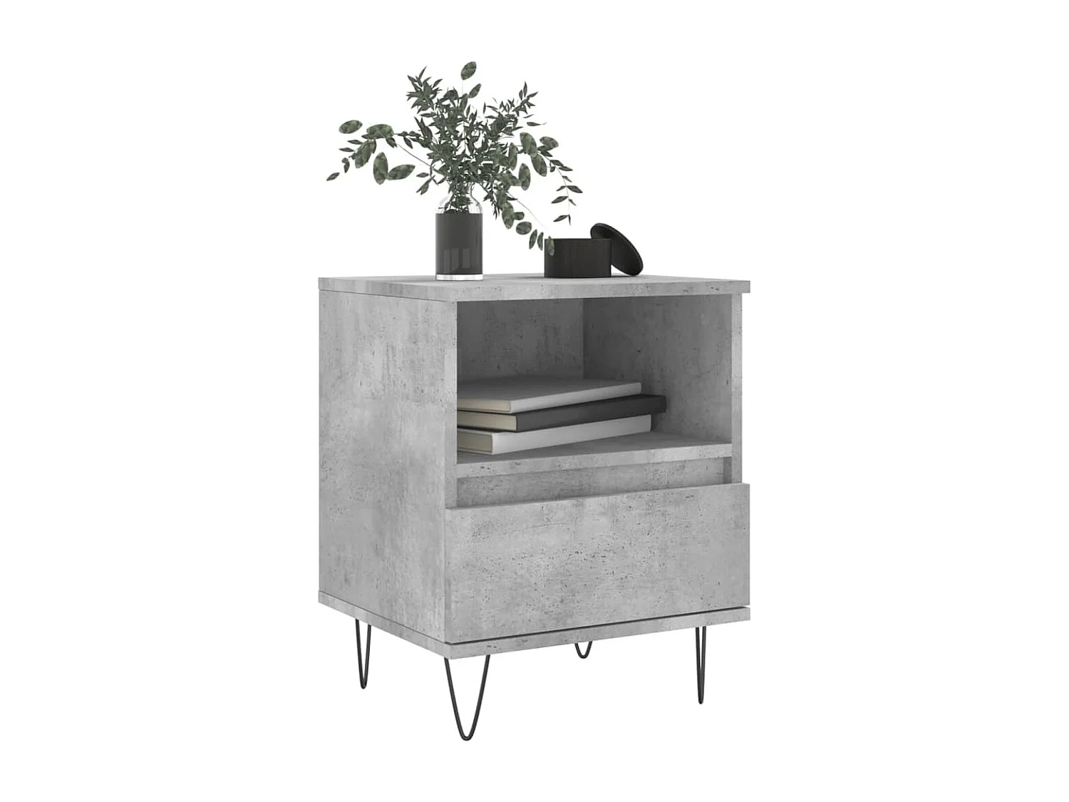 Hulst  Tables de chevet 2 pcs gris béton 40x35x50 cm bois d’ingénierie