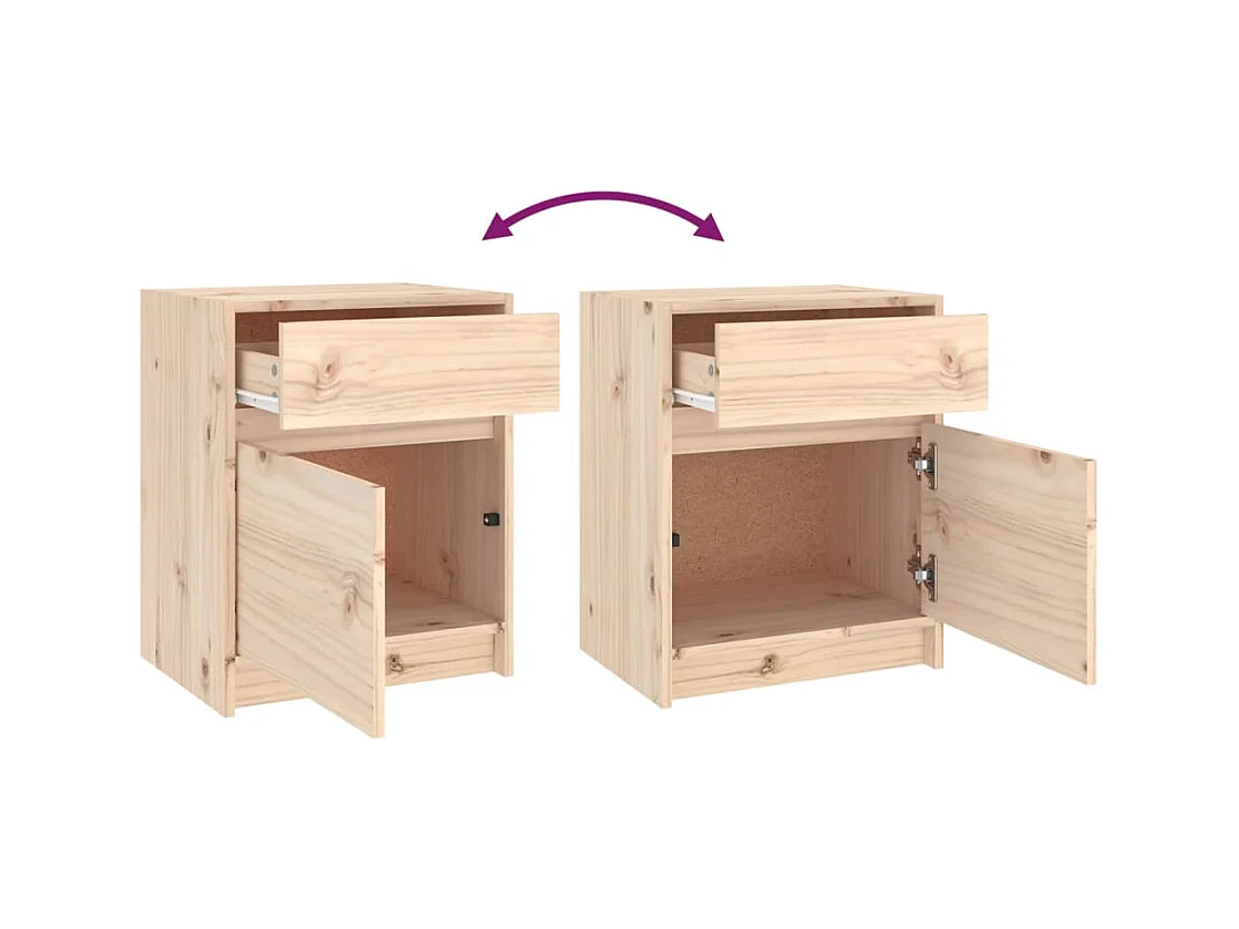 Ollira  Table de chevet 40x31x50 cm bois de pin massif