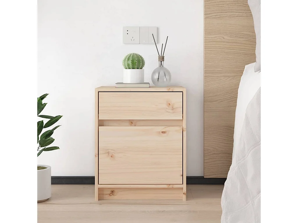 Ollira  Table de chevet 40x31x50 cm bois de pin massif