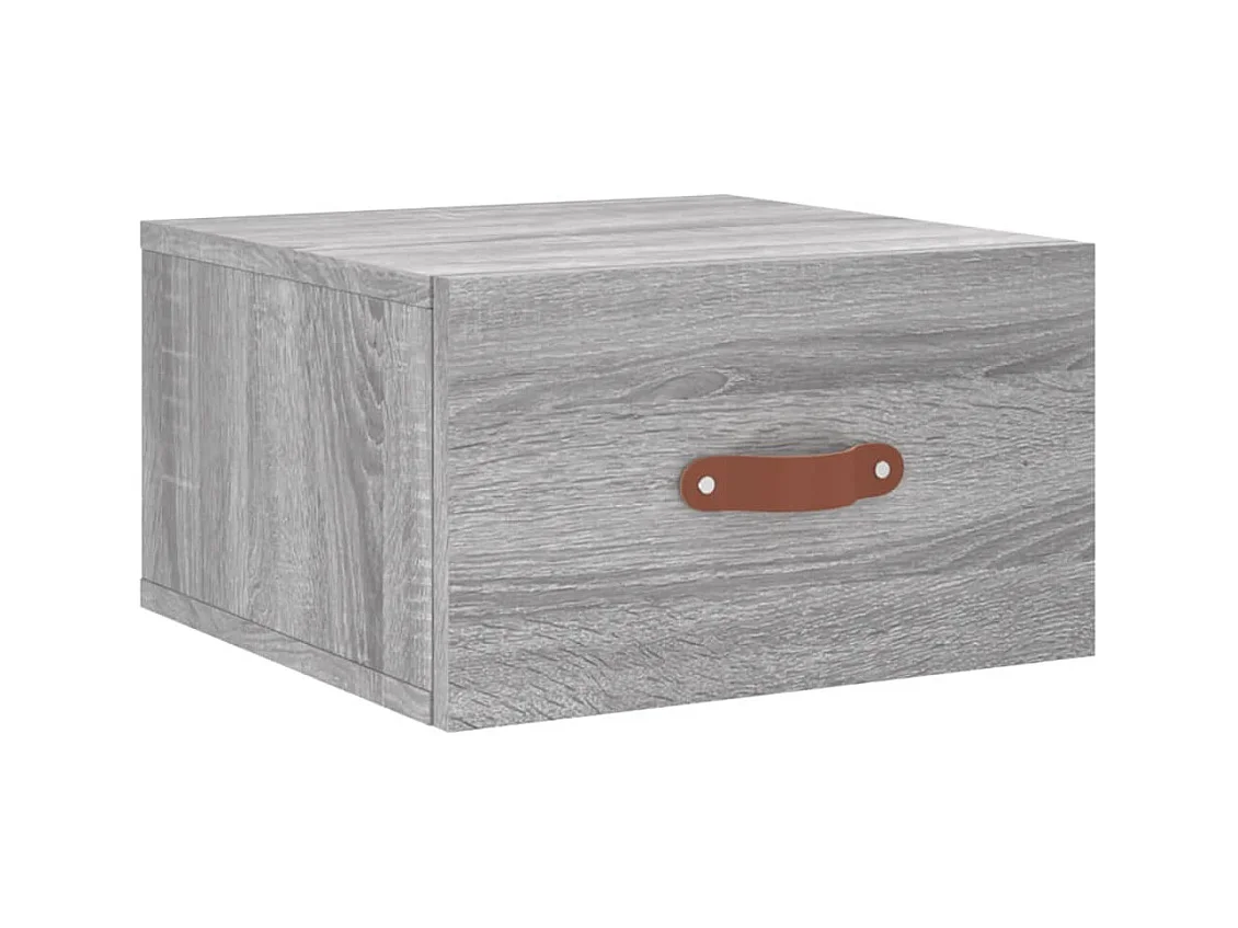 Brackettville  Table de chevet murale sonoma gris 35x35x20 cm