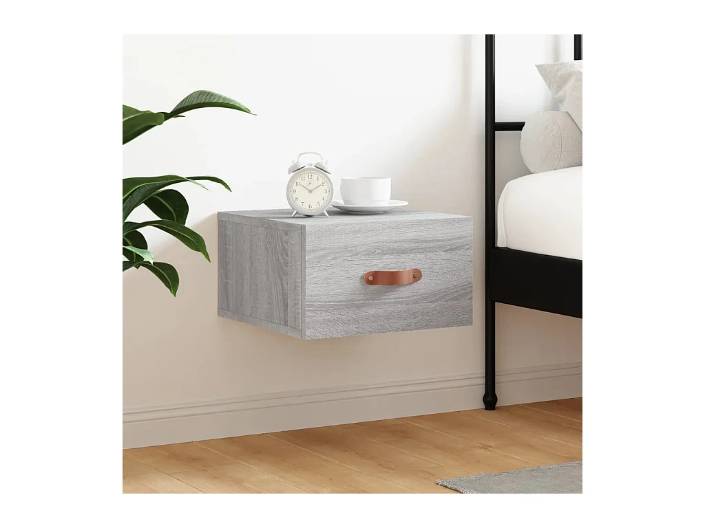 Brackettville  Table de chevet murale sonoma gris 35x35x20 cm