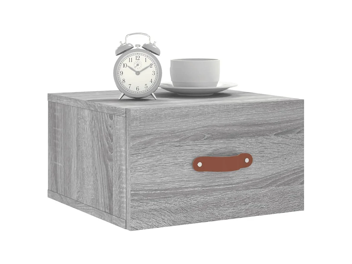 Brackettville  Table de chevet murale sonoma gris 35x35x20 cm