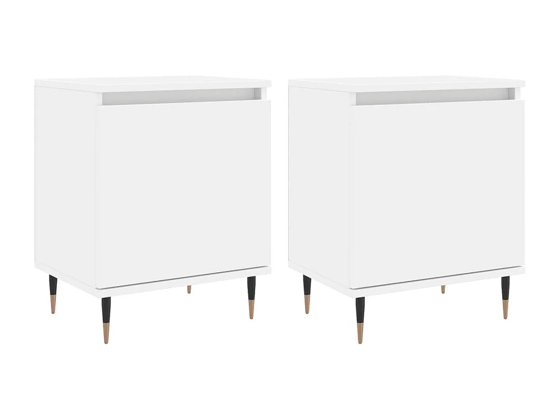 Felina  Comodini 2 pz Bianc 40x30x50 cm in Legno Multistrato