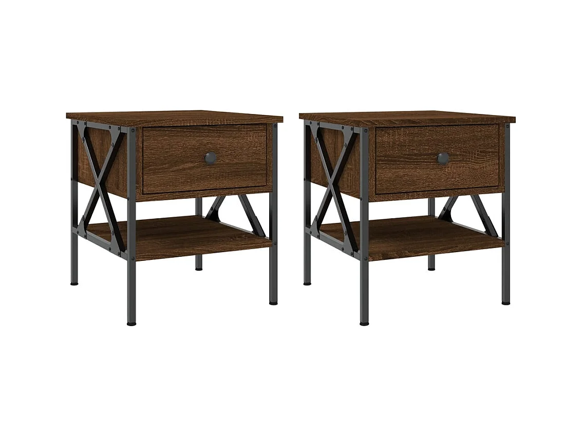 Wit  Tables de chevet 2 pcs chêne marron 40x42x45 cm bois ingénierie