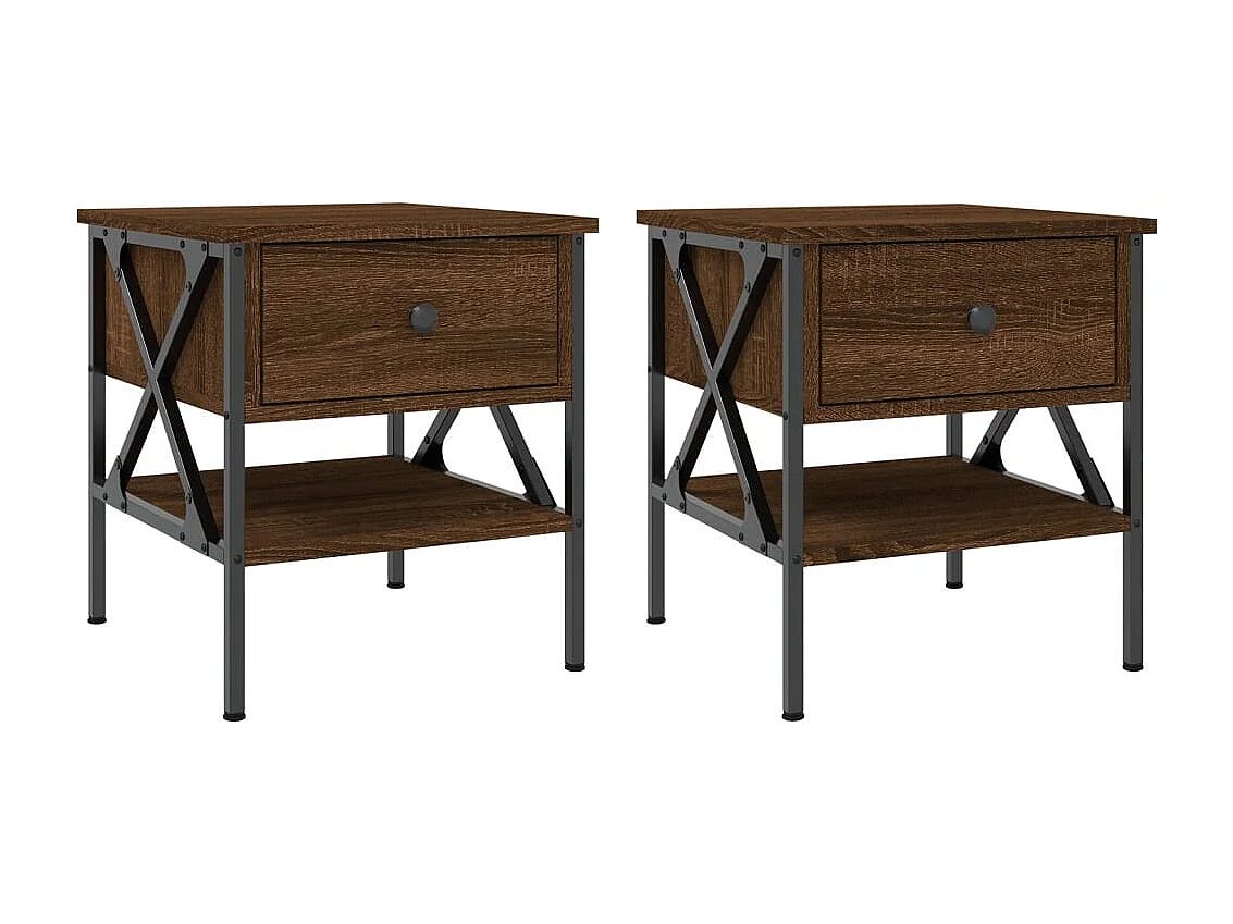 Wit  Tables de chevet 2 pcs chêne marron 40x42x45 cm bois ingénierie