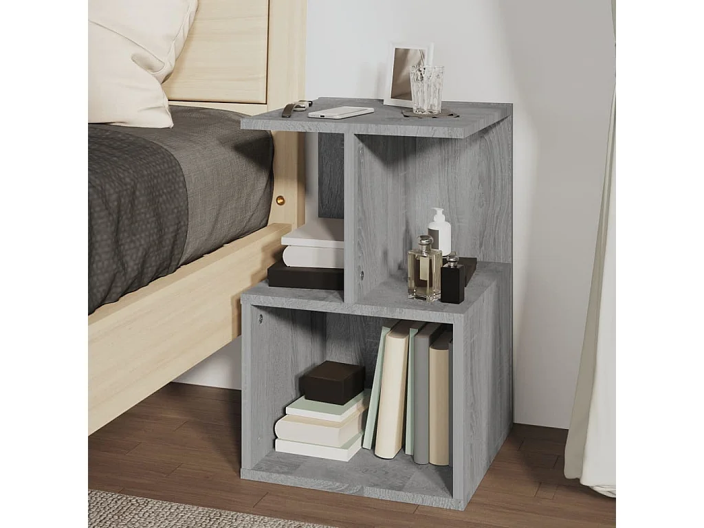 Pam  Table de chevet Sonoma gris 35x35x55 cm Bois d'ingénierie