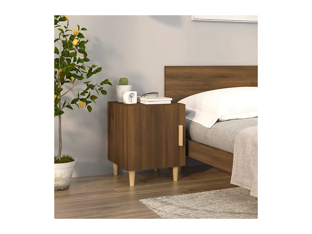 Oupeye  Tables de chevet 2 pcs Chêne marron Bois d'ingénierie