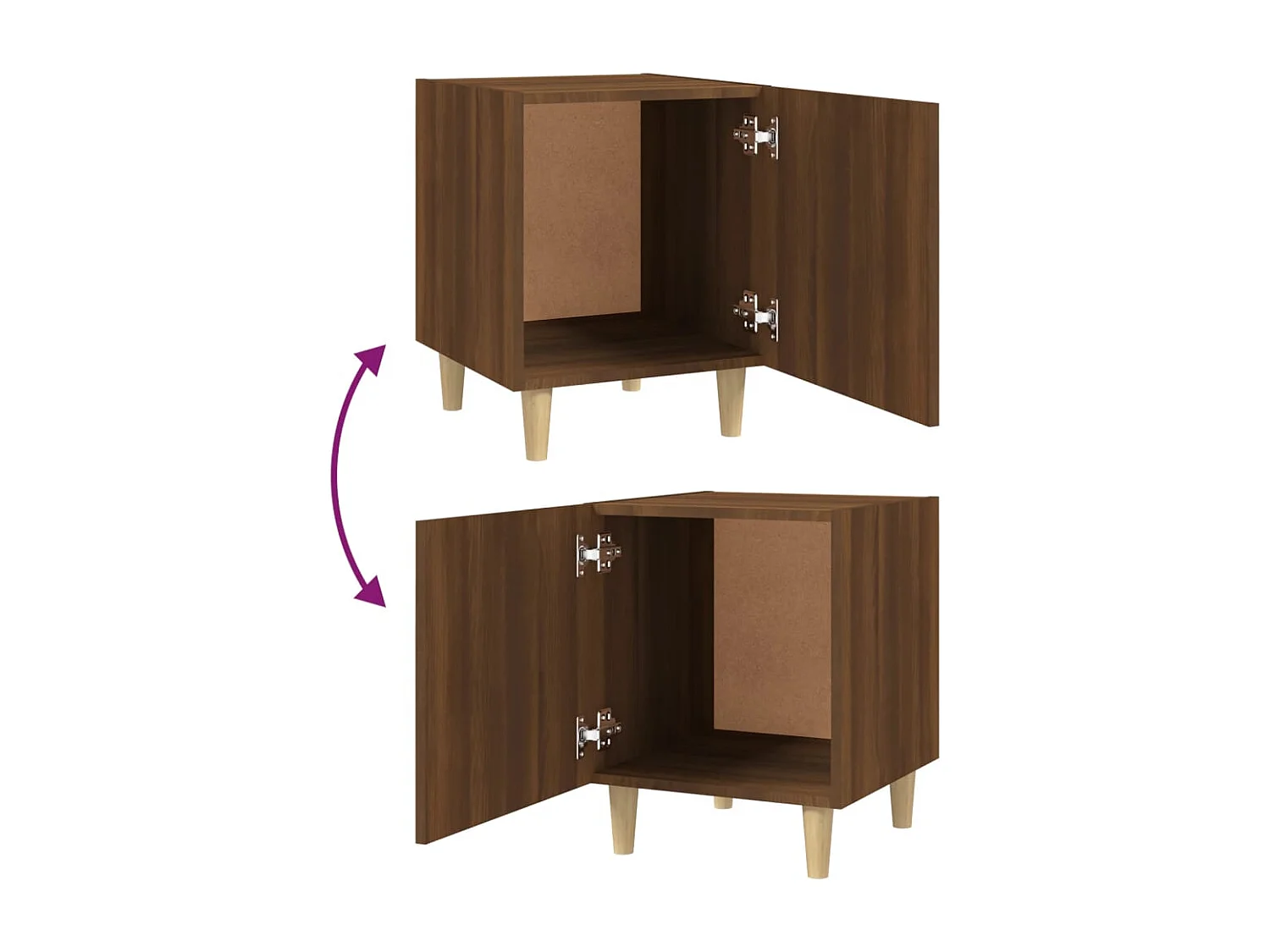 Oupeye  Tables de chevet 2 pcs Chêne marron Bois d'ingénierie