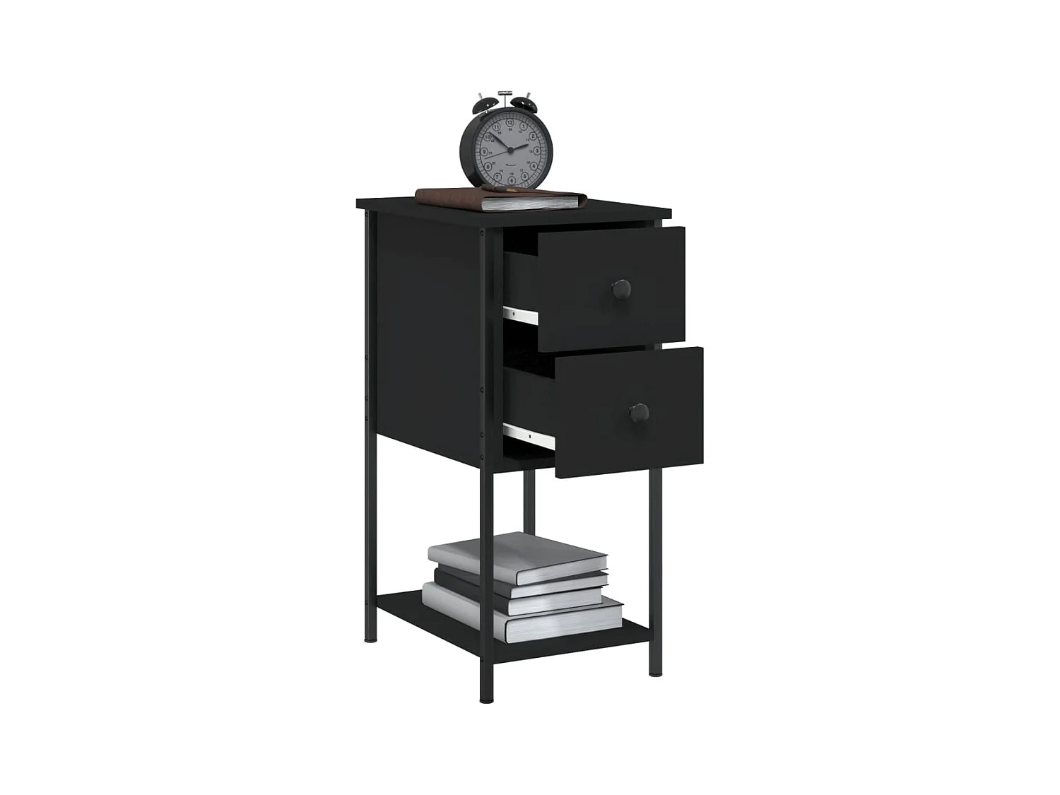 Portici  Tables de chevet 2 pcs noir 32x42x70 cm bois d'ingénierie