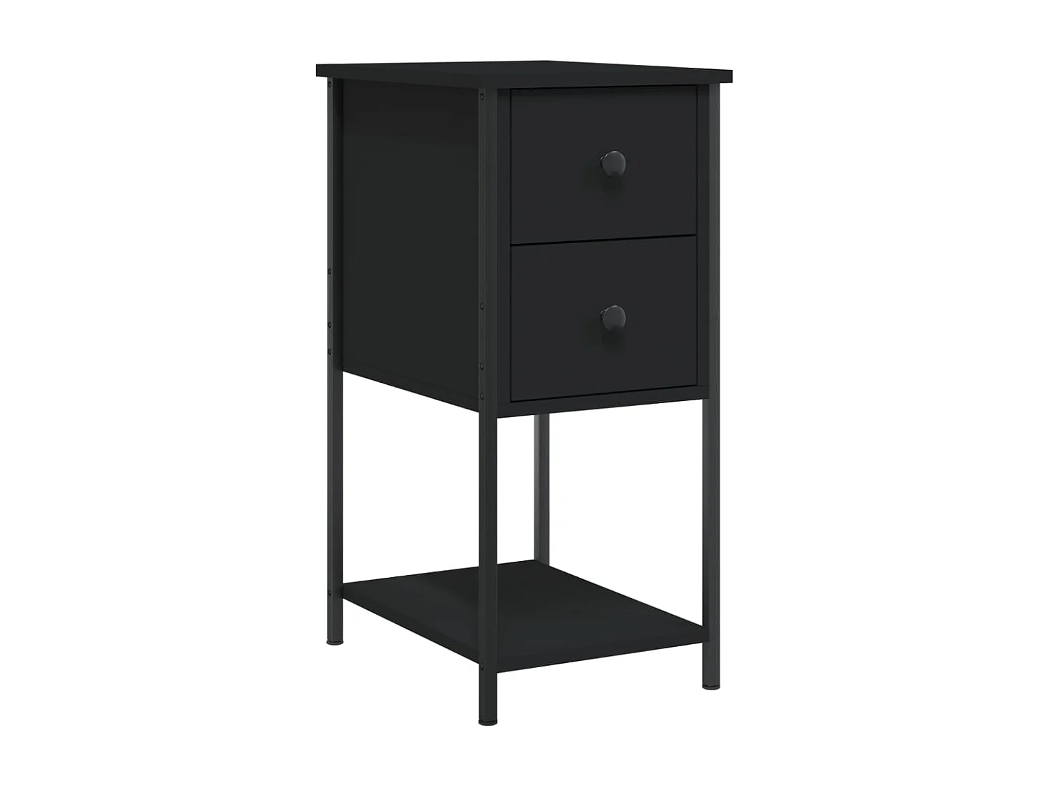 Portici  Mesitas de noche 2 uds madera de ingeniería negro 32x42x70 cm