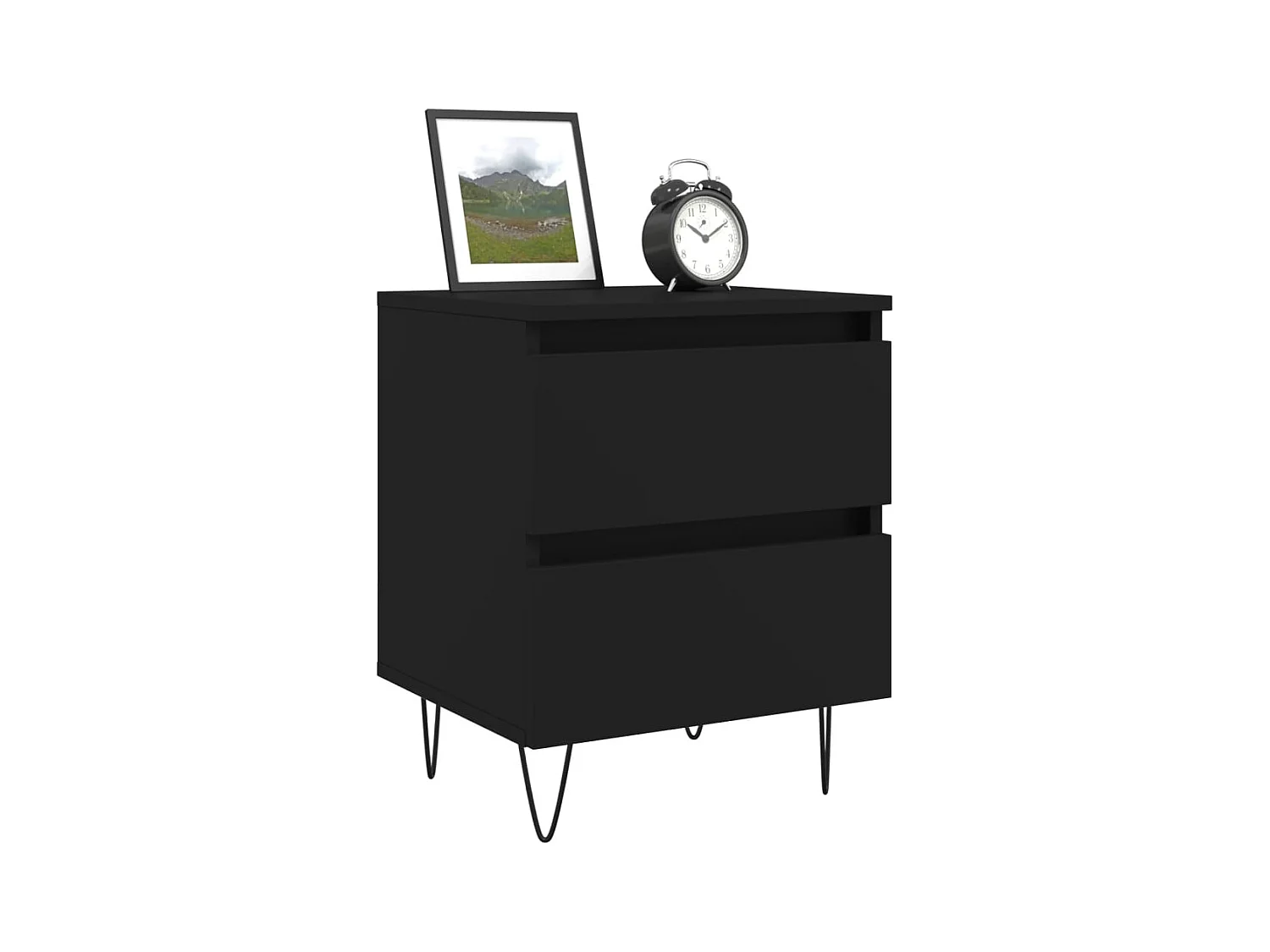 Charlie Cole  Tables de chevet 2 pcs noir 40x35x50 cm bois d’ingénierie