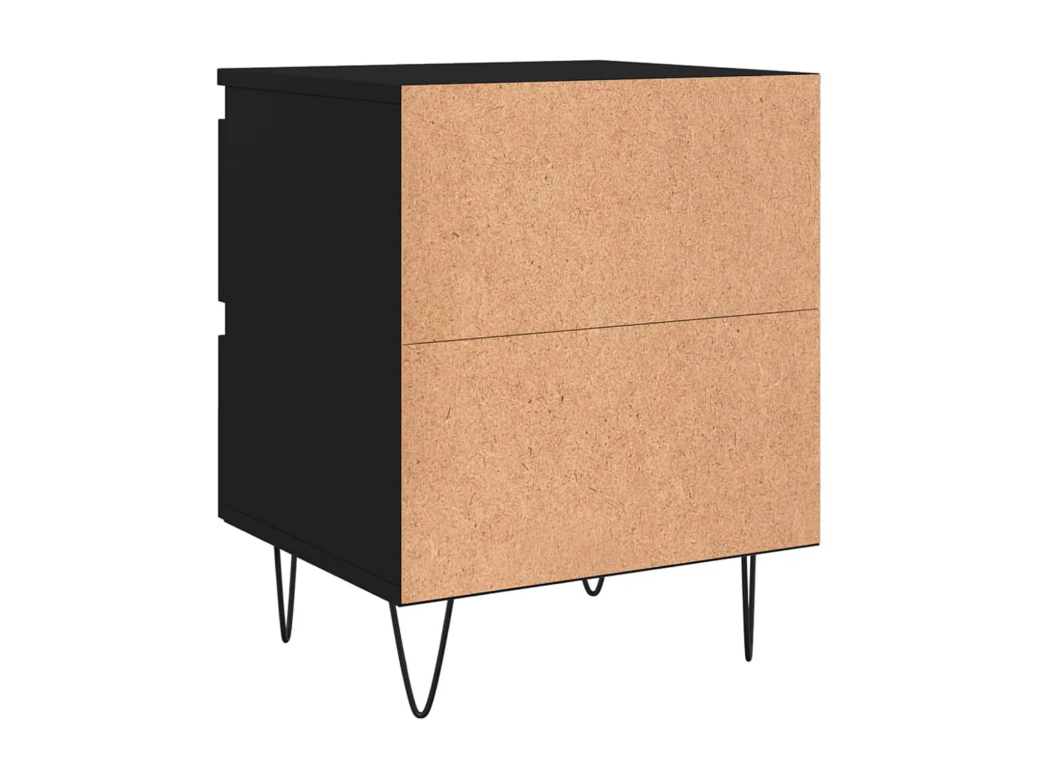 Charlie Cole  Comodini 2pz Neri 40x35x50 cm in Legno Multistrato