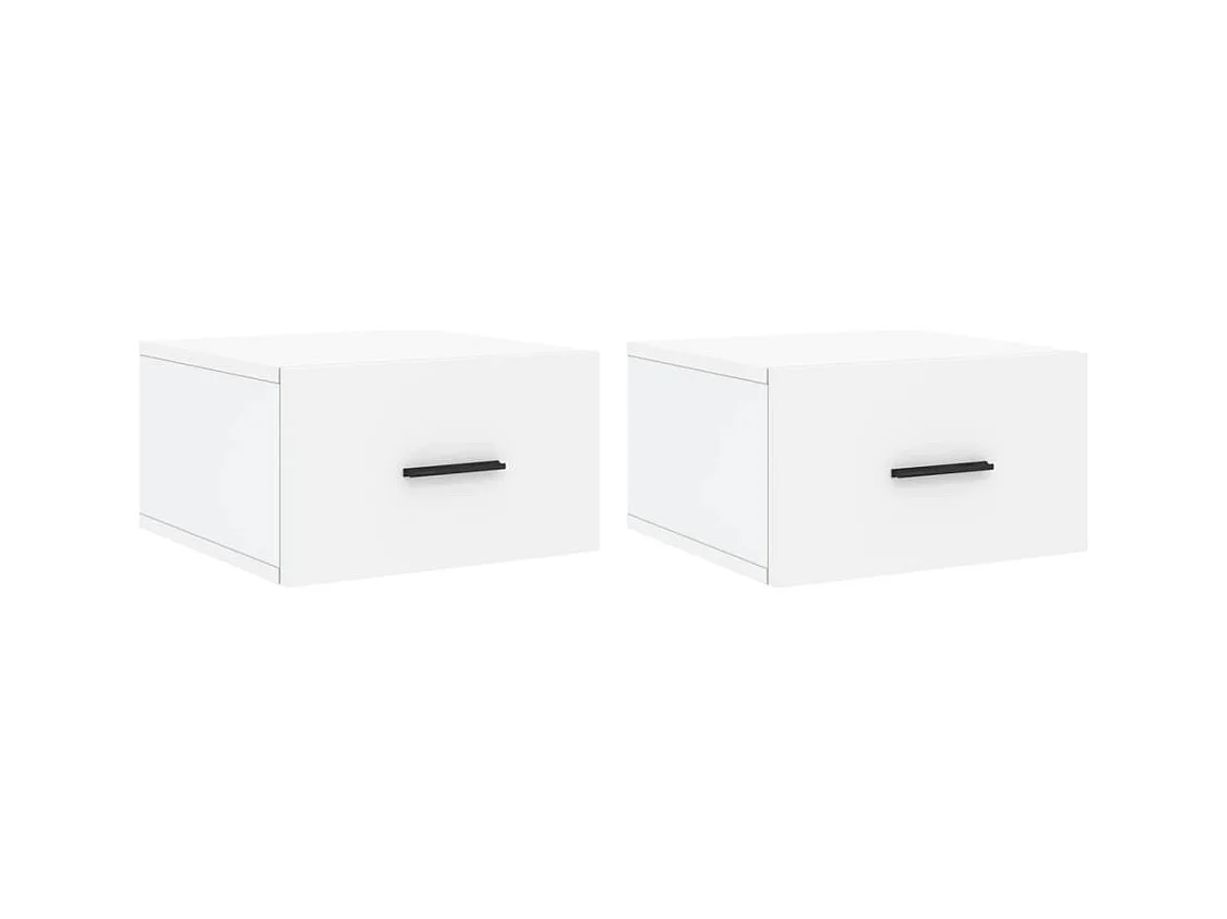 Ulfvin  Tables de chevet murales 2 pcs blanc 35x35x20 cm
