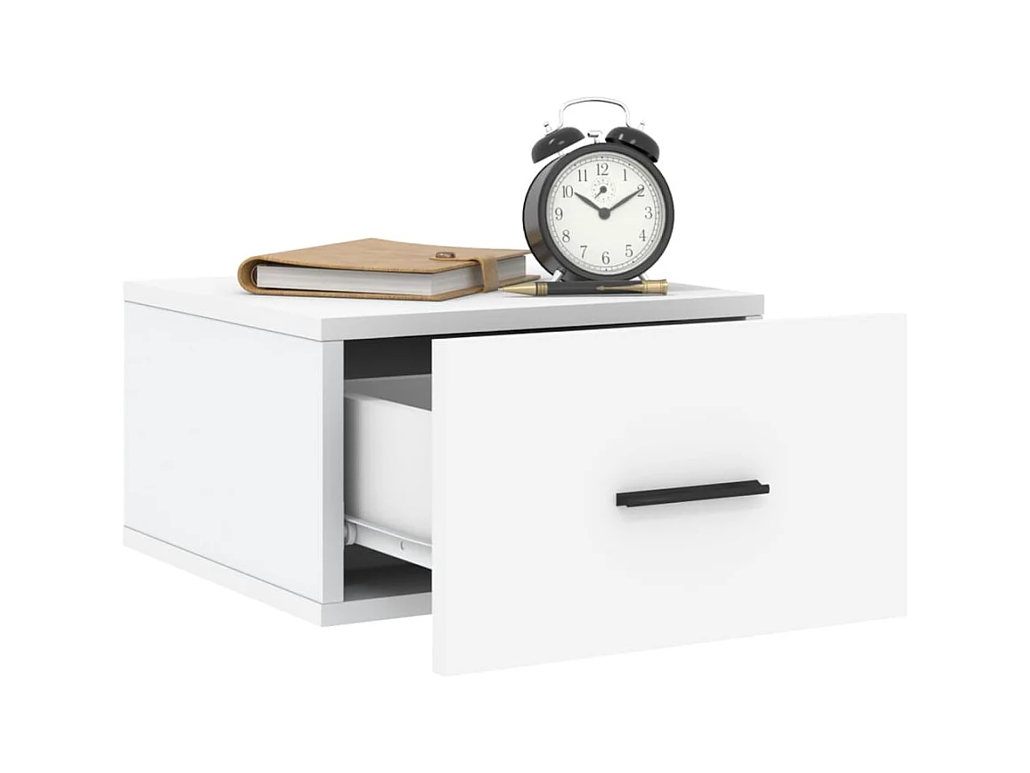 Ulfvin  Tables de chevet murales 2 pcs blanc 35x35x20 cm