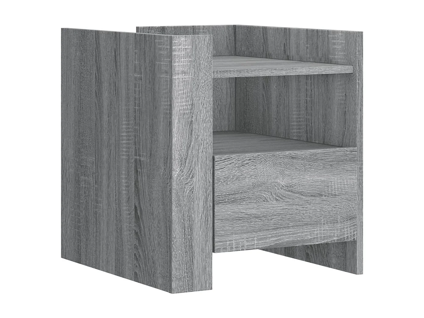 Chesnee  Mesita de noche madera de ingeniería gris Sonoma 45x50x50 cm