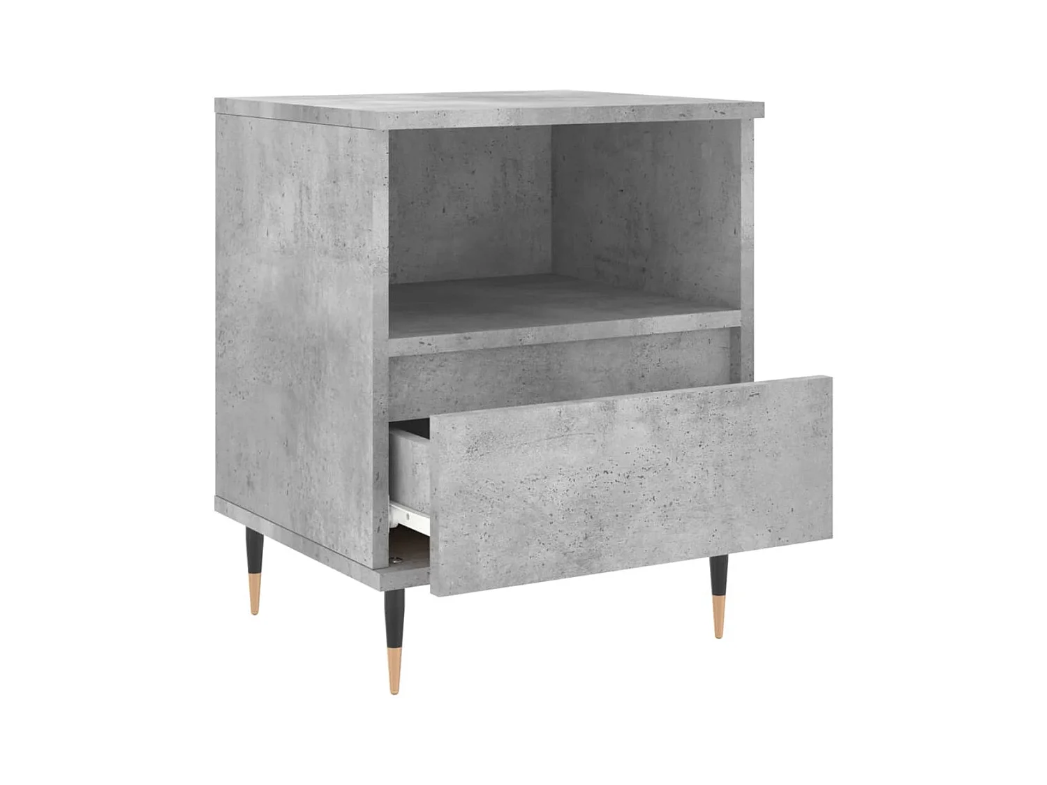 Blandon  Table de chevet gris béton 40x35x50 cm bois d’ingénierie