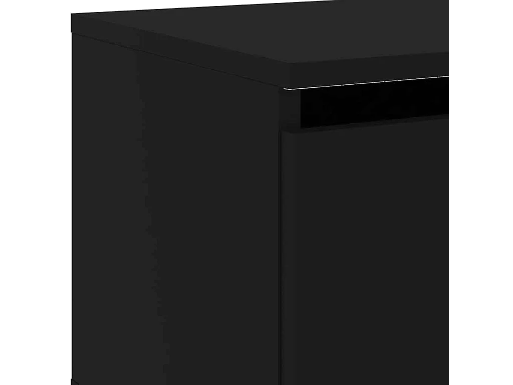 Vibeke  Table de chevet murale avec lumières LED noir