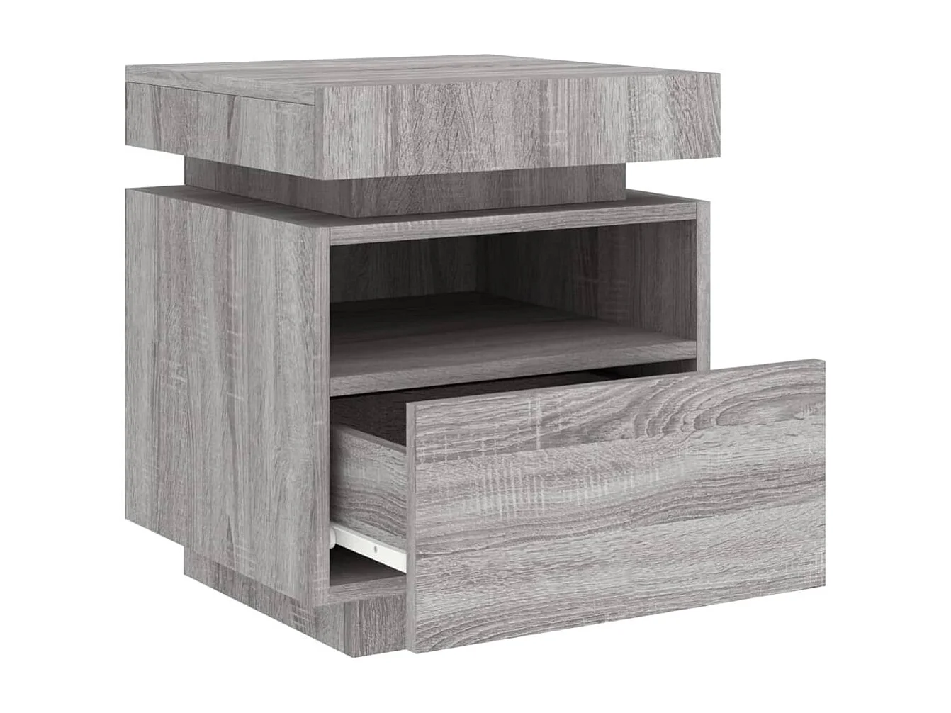 Josane  Armoires de chevet avec lumières LED 2 pcs sonoma gris