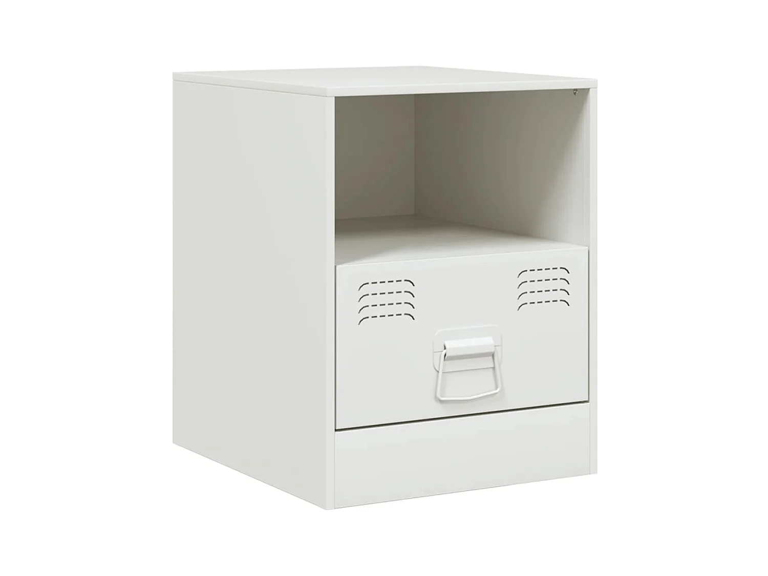 Elthor  Table de chevet blanc 34,5x39x44 cm acier