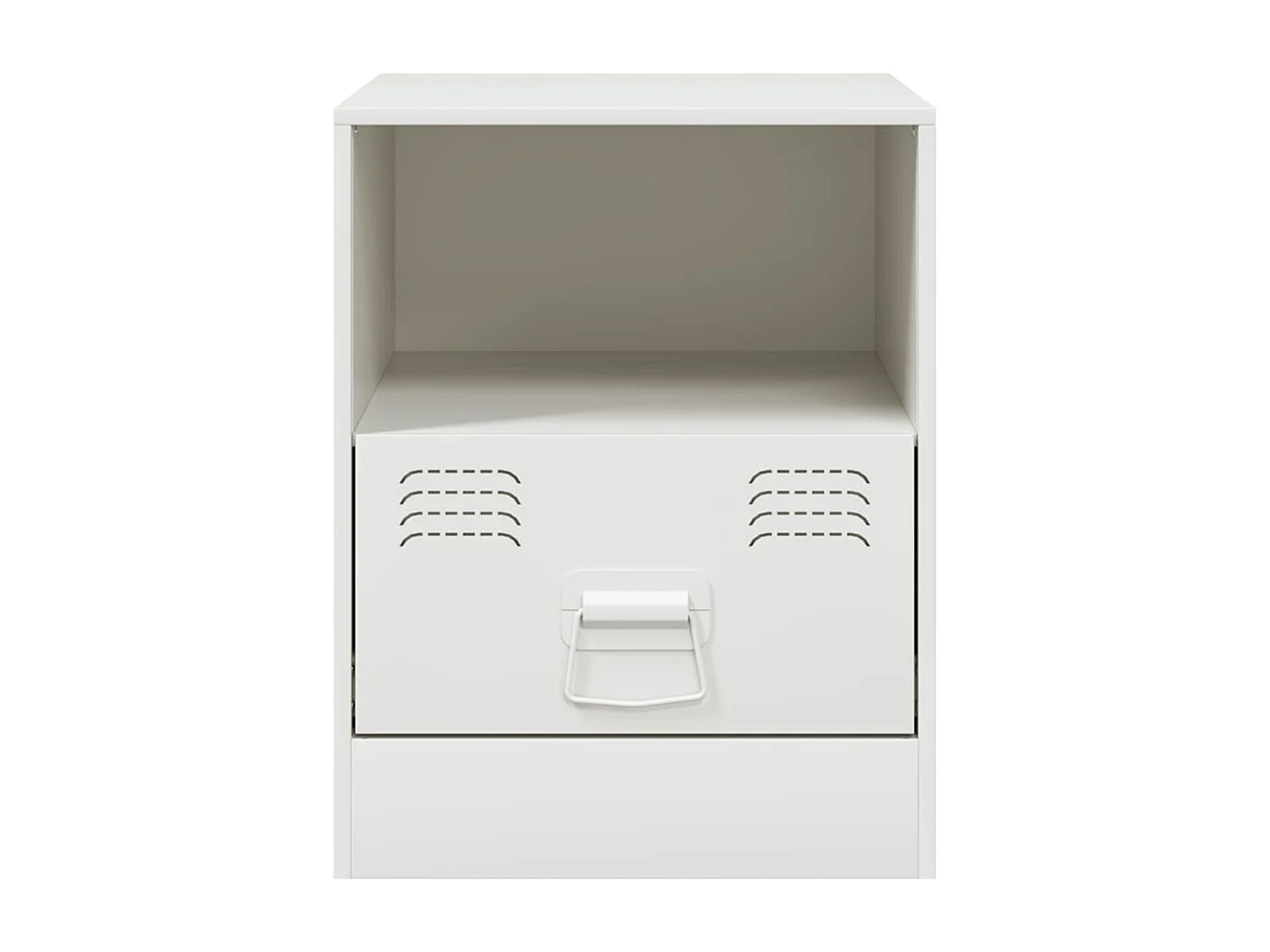 Elthor  Table de chevet blanc 34,5x39x44 cm acier