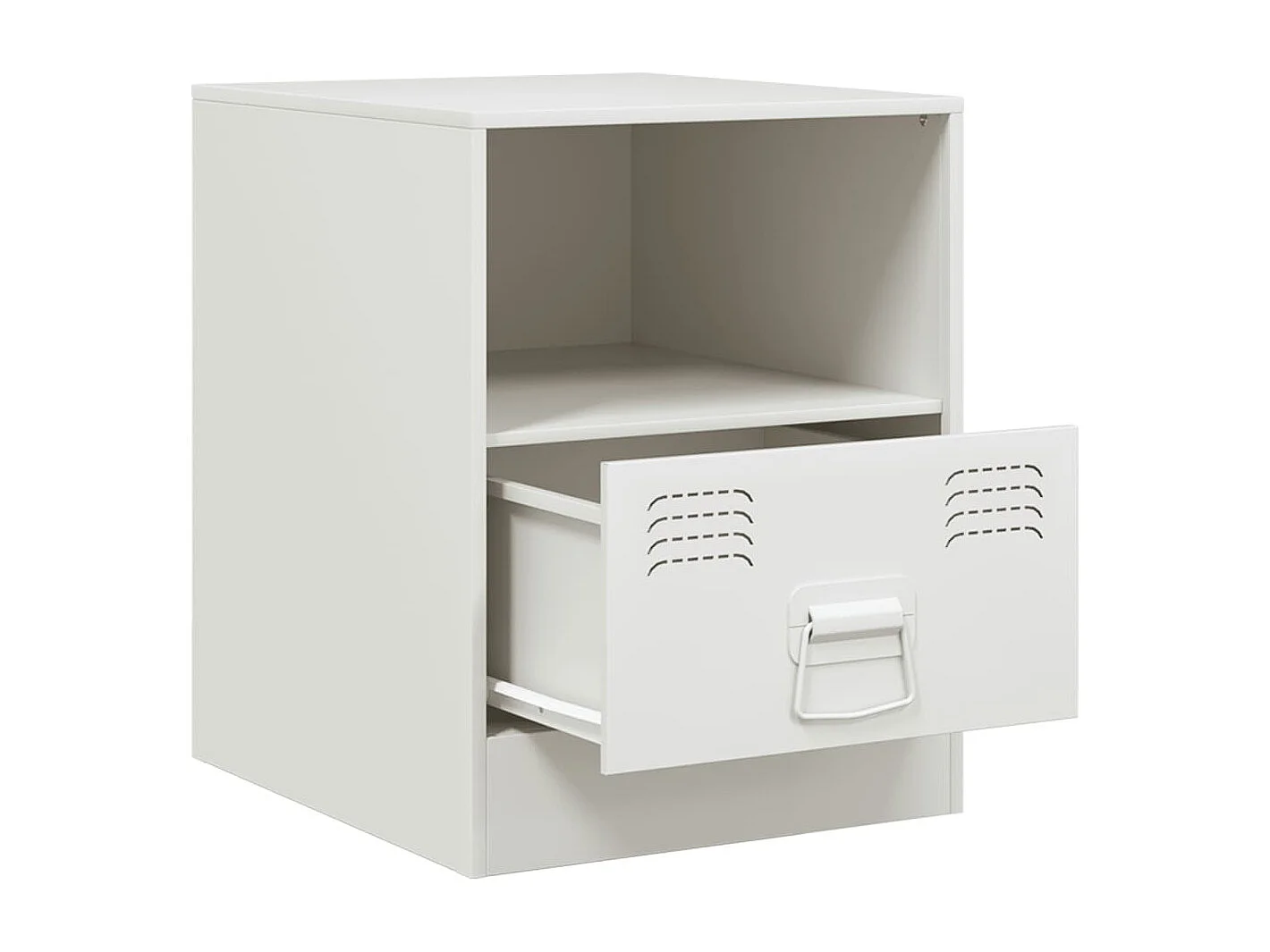 Elthor  Table de chevet blanc 34,5x39x44 cm acier