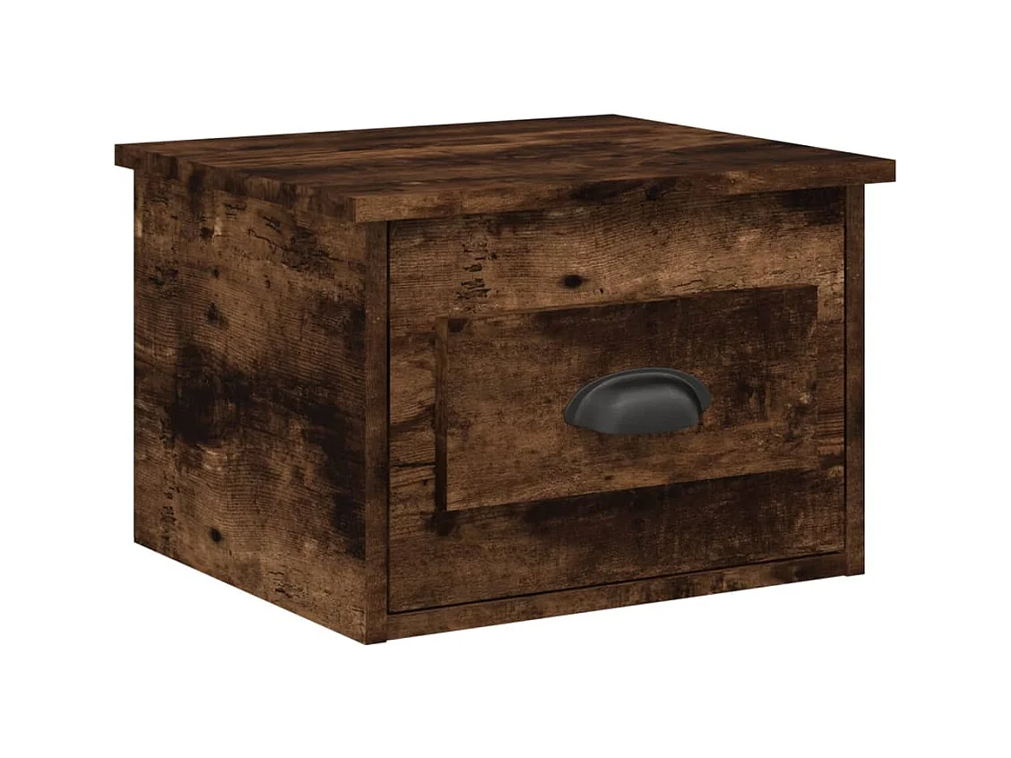 Boven-Leeuwen  Table de chevet murale chêne fumé 41,5x36x28 cm