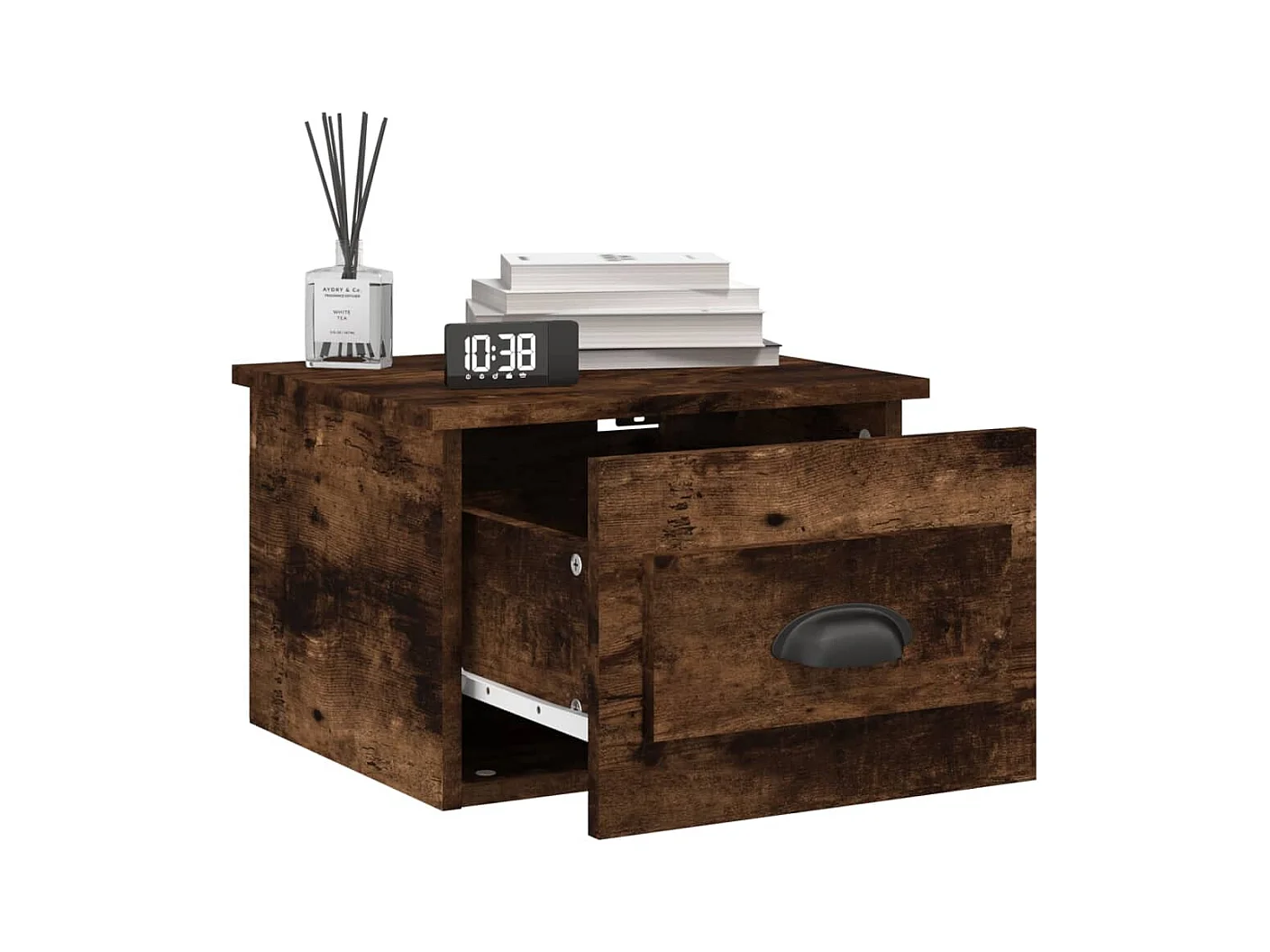 Boven-Leeuwen  Table de chevet murale chêne fumé 41,5x36x28 cm