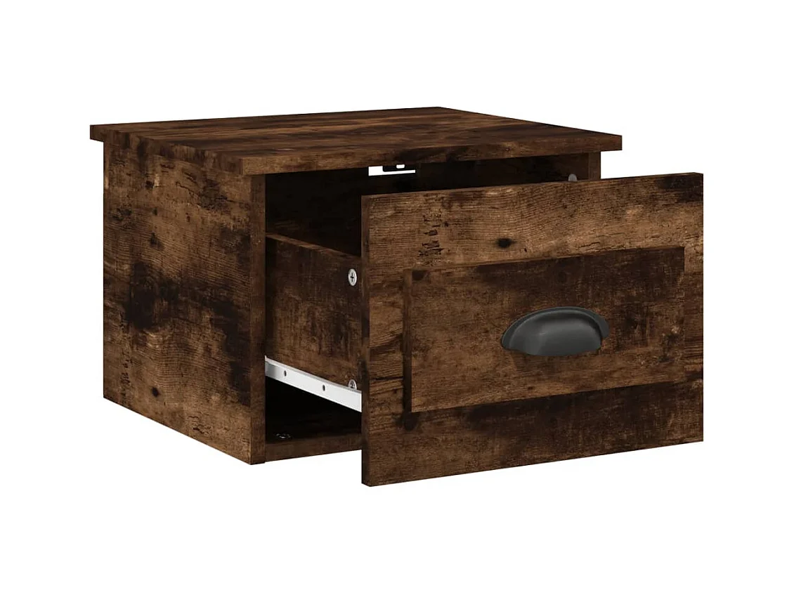 Boven-Leeuwen  Table de chevet murale chêne fumé 41,5x36x28 cm