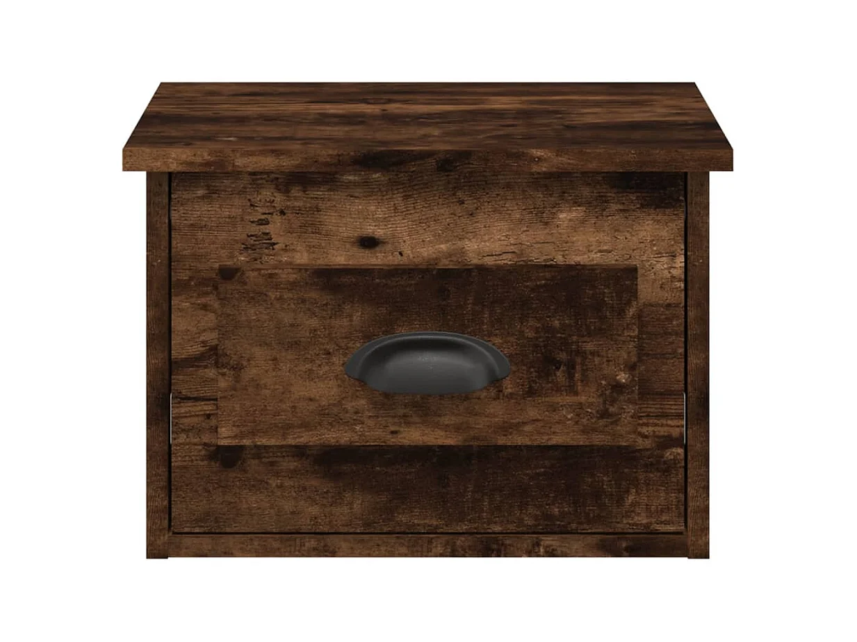Boven-Leeuwen  Table de chevet murale chêne fumé 41,5x36x28 cm