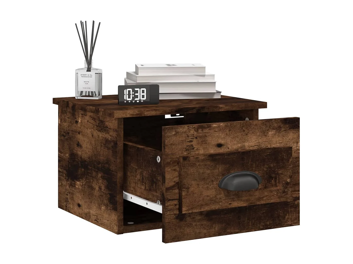 Boven-Leeuwen  Table de chevet murale chêne fumé 41,5x36x28 cm