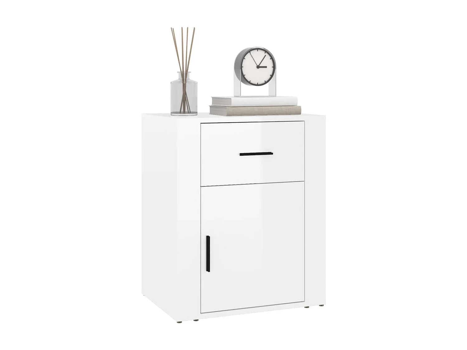 Arkport  Nachttisch Hochglanz-Weiß 50x36x60 cm Holzwerkstoff