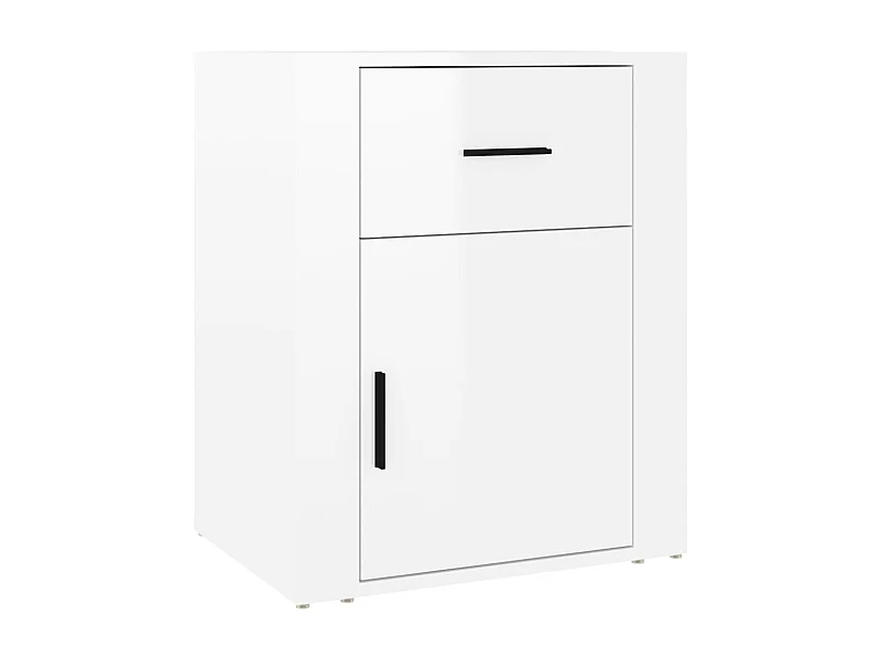 Arkport  Nachttisch Hochglanz-Weiß 50x36x60 cm Holzwerkstoff