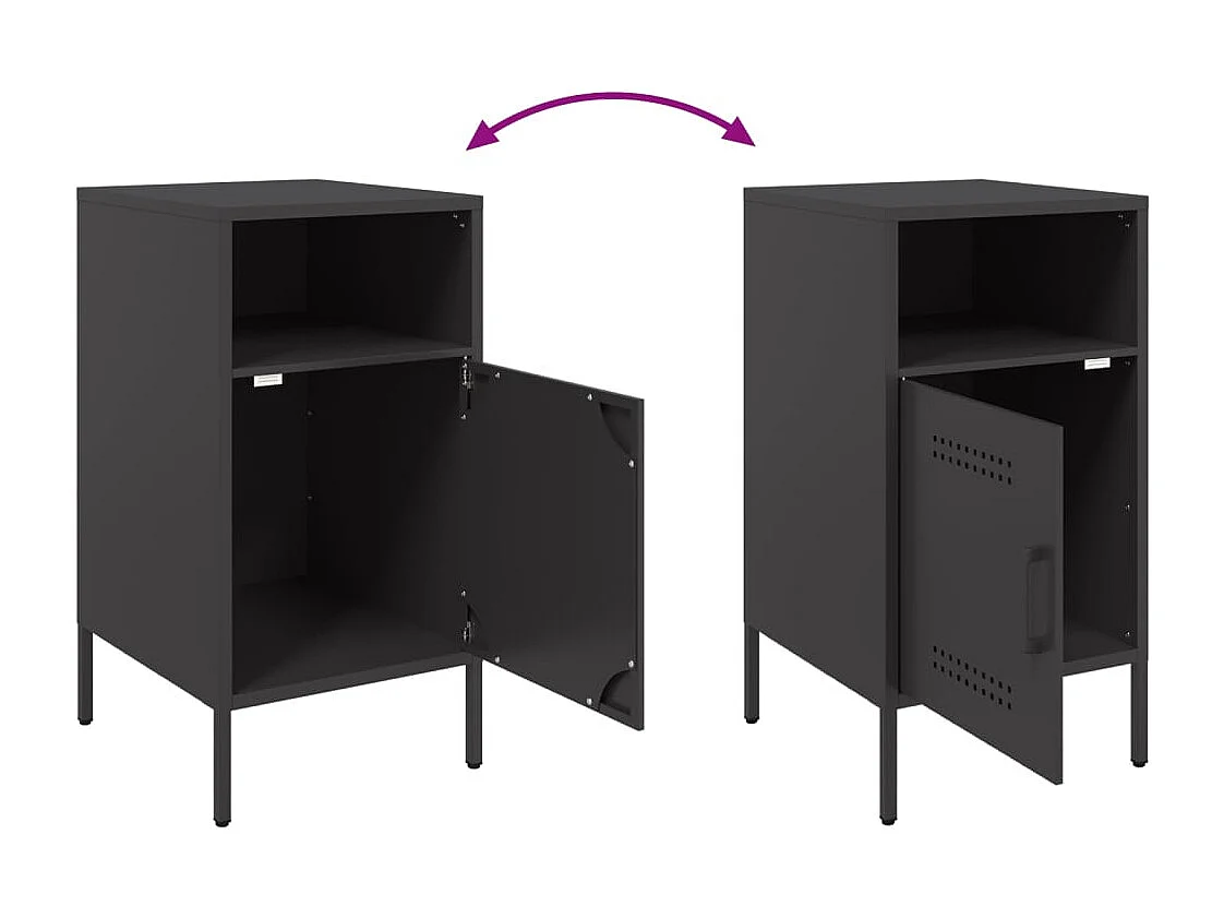 Channelview  Table de chevet noir 36x39x68 cm acier