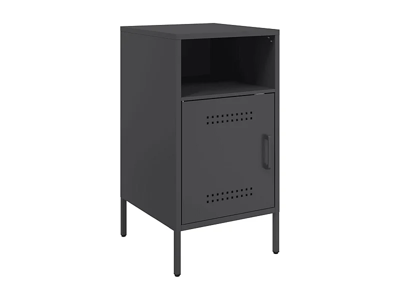 Channelview  Comodino Nero 36x39x68 cm in Acciaio