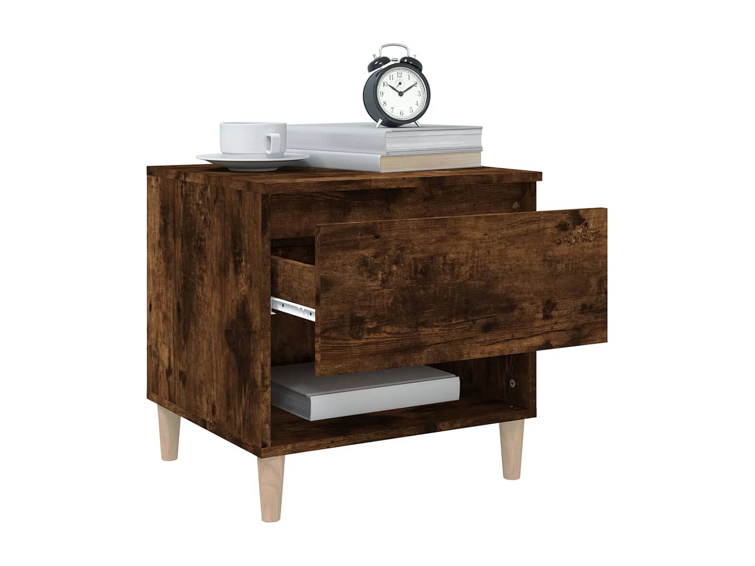 Galorn  Tables de chevet 2 pcs Chêne fumé 50x46x50 cm Bois d’ingénierie