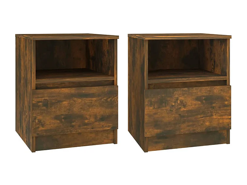 Wouter  Tables de chevet 2 pcs chêne fumé 40x40x50 cm bois d'ingénierie