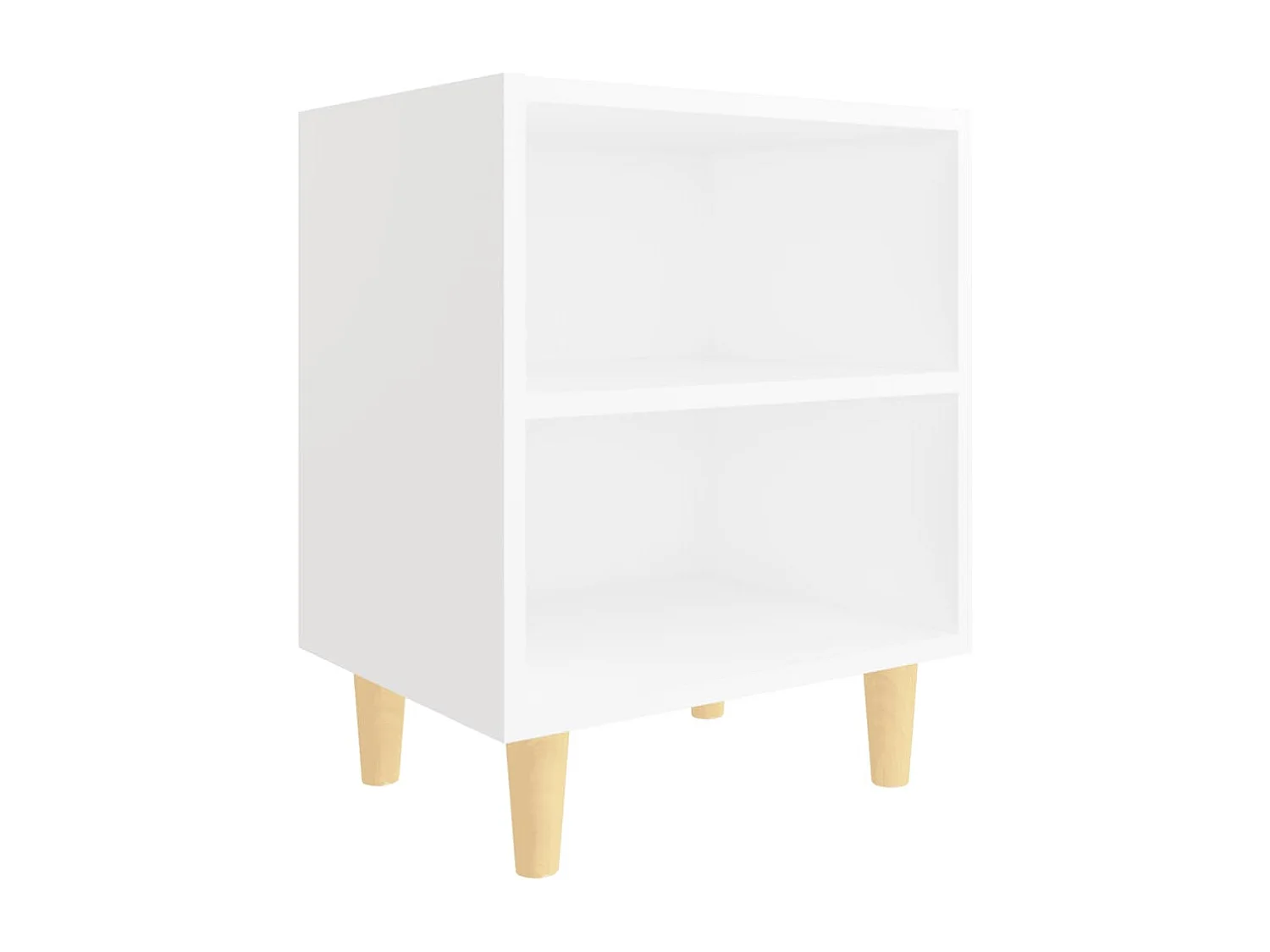 Haugesund  Tables de chevet avec pieds en bois 2 pcs Blanc 40x30x50 cm