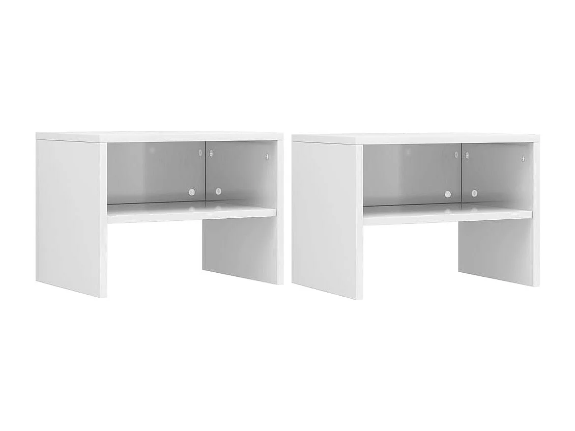 De Witt  Tables de chevet 2pcs Blanc brillant 40x30x30cm Bois ingénierie